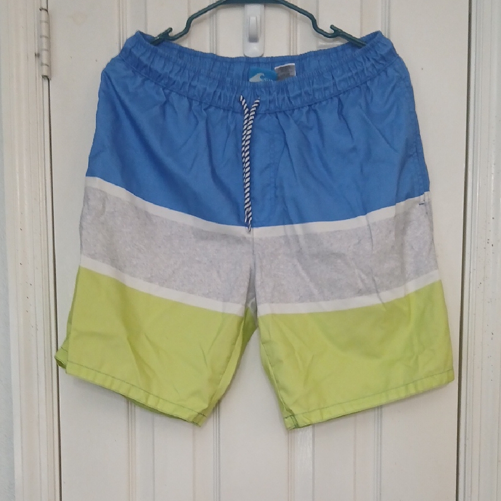 Dream Wave Blue and Green Swim Trunks with Quick-Dry Fabric